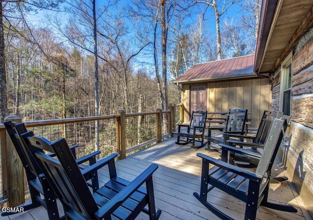 125 Cricket Hollow Way, Cosby, TN 37722 - wooden deck featuring a view of trees