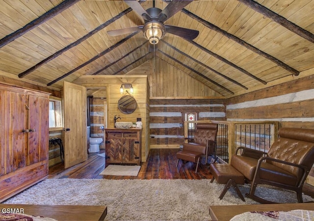 125 Cricket Hollow Way, Cosby, TN 37722 - bedroom featuring wooden ceiling, wooden walls, and hardwood / wood-style floors