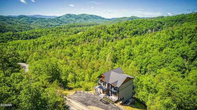 aerial view featuring a mountain view