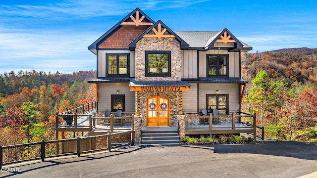 view of front facade with french doors