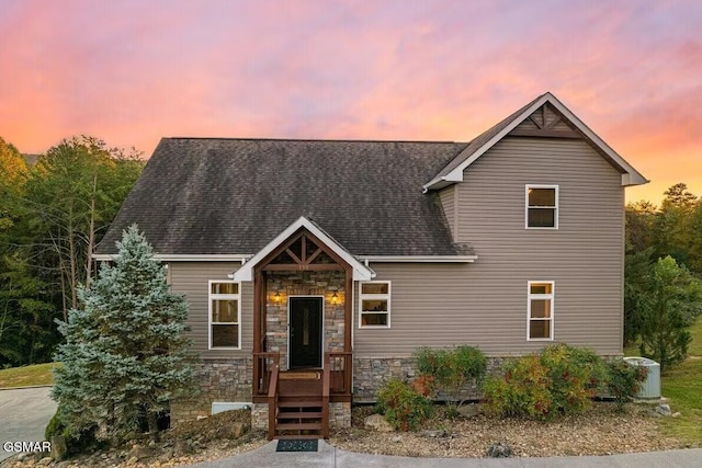 view of front of property featuring central AC