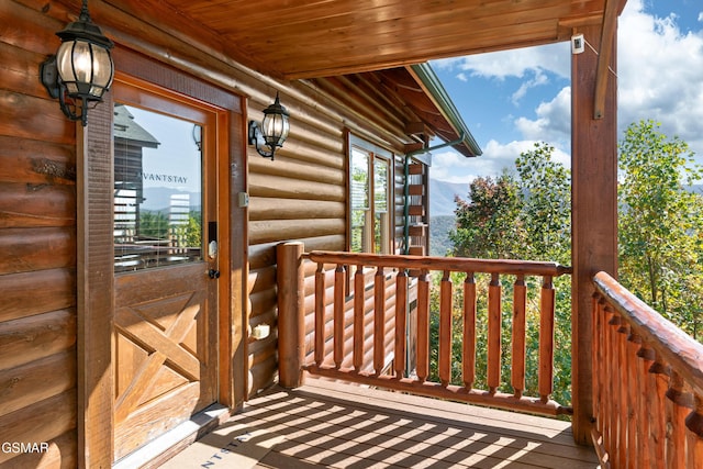 deck with covered porch