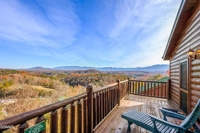 balcony with a mountain view