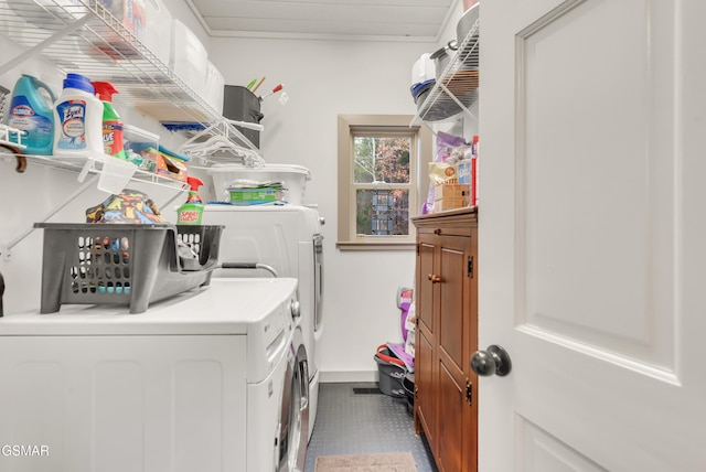 laundry area featuring independent washer and dryer