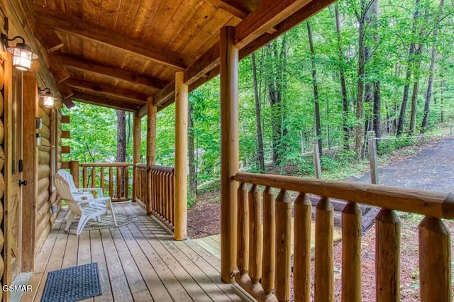 view of wooden deck