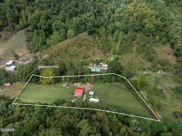 aerial view featuring a rural view