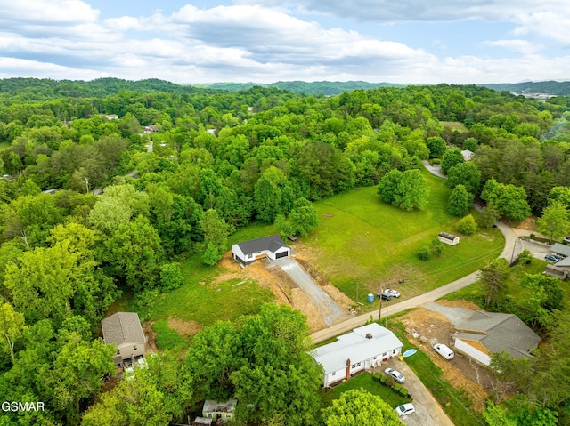 bird's eye view of a heavily wooded area