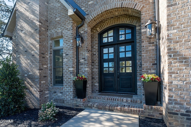 doorway to property with french doors