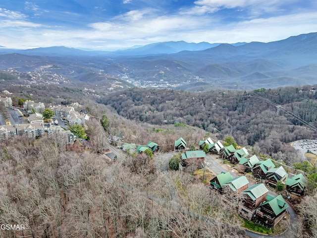 aerial view featuring a mountain view