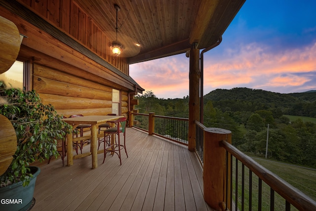 view of deck at dusk