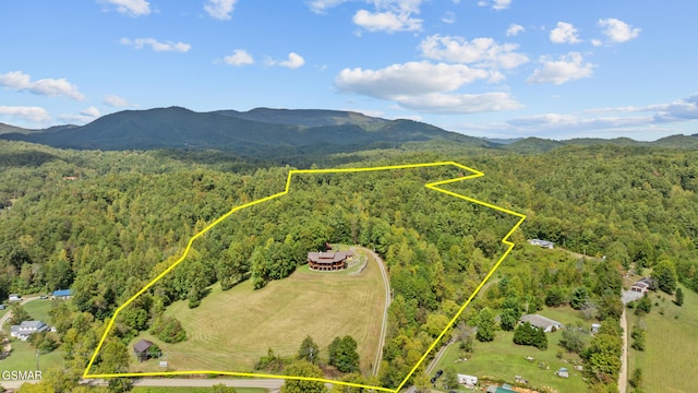 aerial view featuring a mountain view