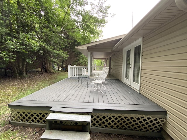 deck featuring french doors