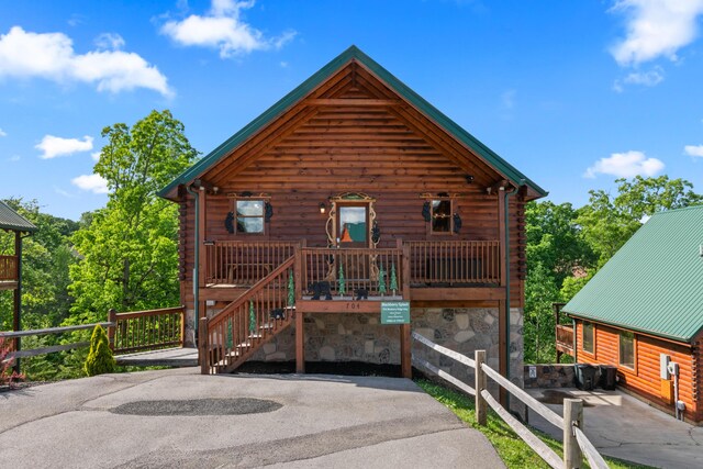 view of log-style house