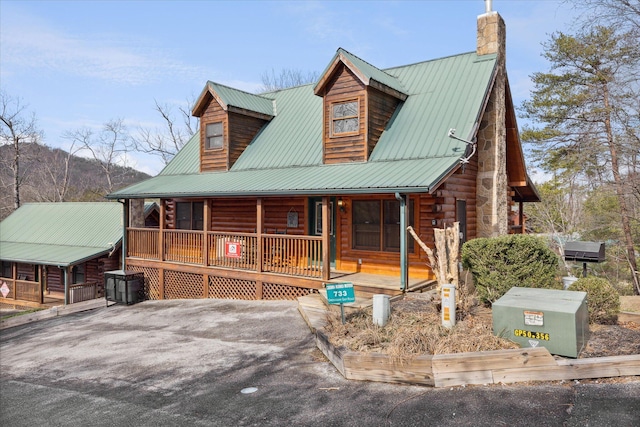 cabin with a porch