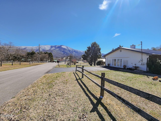 view of road featuring a mountain view