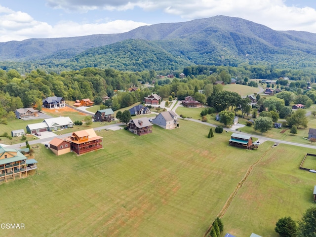 bird's eye view featuring a mountain view