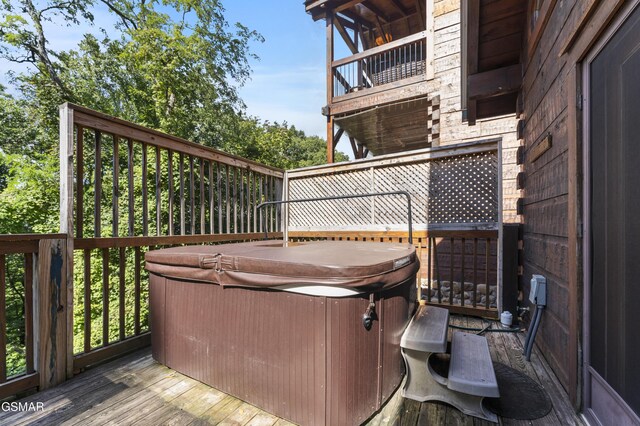 1251 Bear Cub Way, Gatlinburg, TN 37738 - wooden terrace with a hot tub