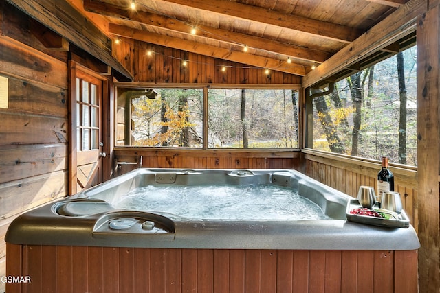 2904 Peregrine Way, Pigeon Forge, TN 37863 - unfurnished sunroom featuring a jacuzzi and plenty of natural light