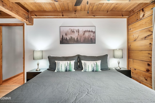 2904 Peregrine Way, Pigeon Forge, TN 37863 - bedroom featuring wood finished floors and a wooden ceiling with exposed beams