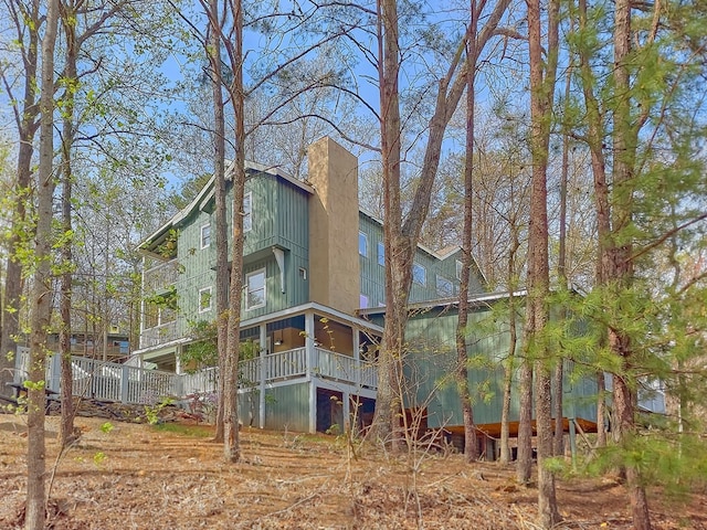 exterior space with a chimney