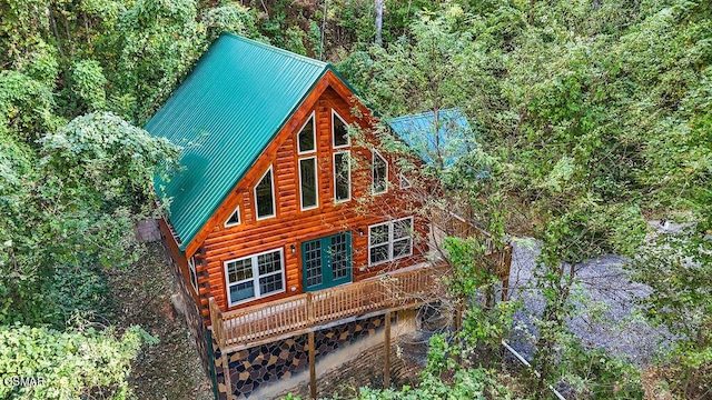833 Park Dr, Gatlinburg, TN 37738 - exterior space featuring a view of trees and metal roof