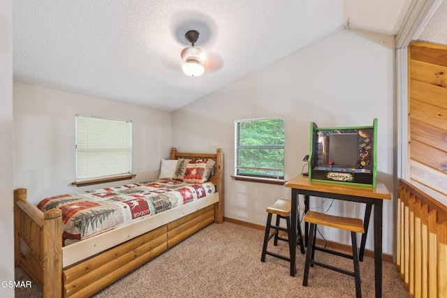 2108 Redmond Way, Sevierville, TN 37876 - carpeted bedroom featuring lofted ceiling, a textured ceiling, and baseboards