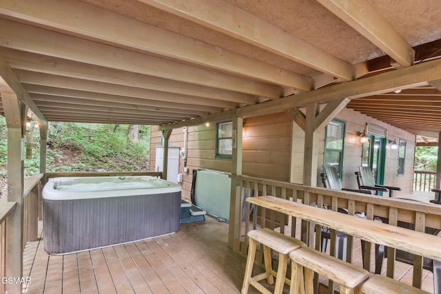 2108 Redmond Way, Sevierville, TN 37876 - wooden terrace featuring a hot tub