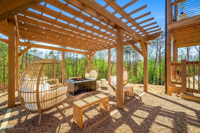 view of patio / terrace featuring a pergola