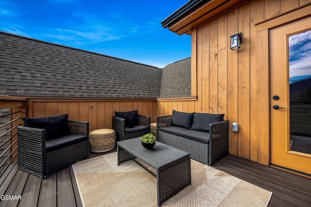 deck with an outdoor living space