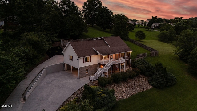 1110 Hide Away Ln, Kodak, TN 37764 - aerial view at dusk