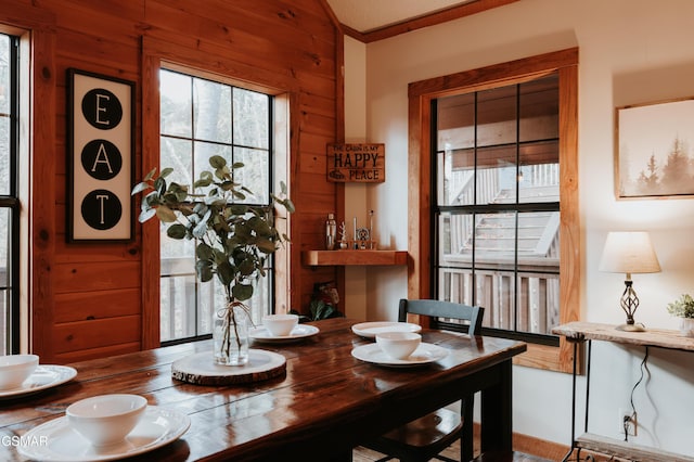 1730 Red Fox Ridge Way, Sevierville, TN 37862 - dining space with healthy amount of natural light and wood walls