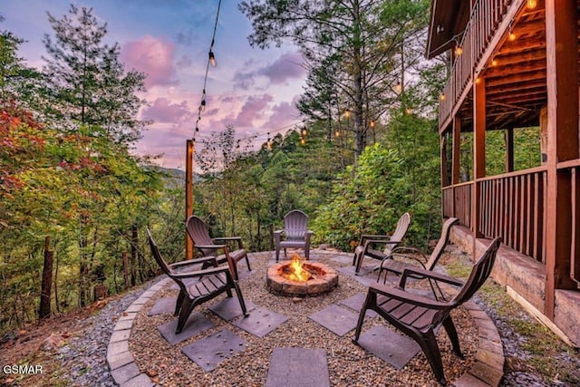 1730 Red Fox Ridge Way, Sevierville, TN 37862 - view of patio / terrace featuring a fire pit