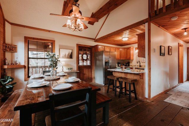1730 Red Fox Ridge Way, Sevierville, TN 37862 - dining space with ceiling fan, dark wood-style floors, and plenty of natural light