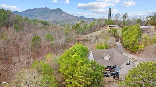 bird's eye view featuring a mountain view