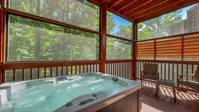 646 Stockton Dr, Sevierville, TN 37876 - sunroom / solarium with a hot tub