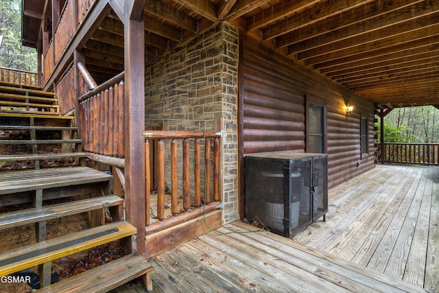 deck with central air condition unit
