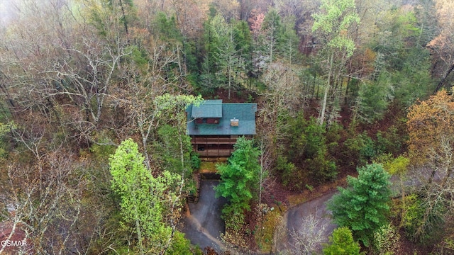 bird's eye view with a forest view