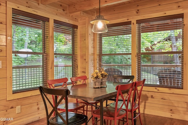 2377 Alpine Village Way, Pigeon Forge, TN 37863 - dining area with wood walls and beam ceiling