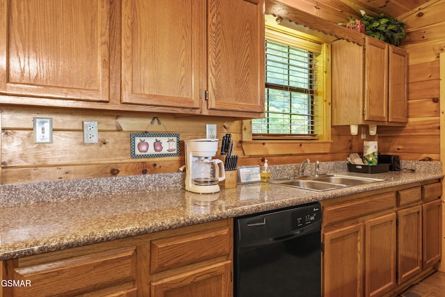 1830 Blue Tick Way, Sevierville, TN 37876 - kitchen with black dishwasher and wooden walls