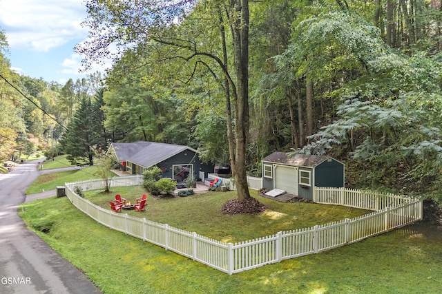 exterior space with a storage unit