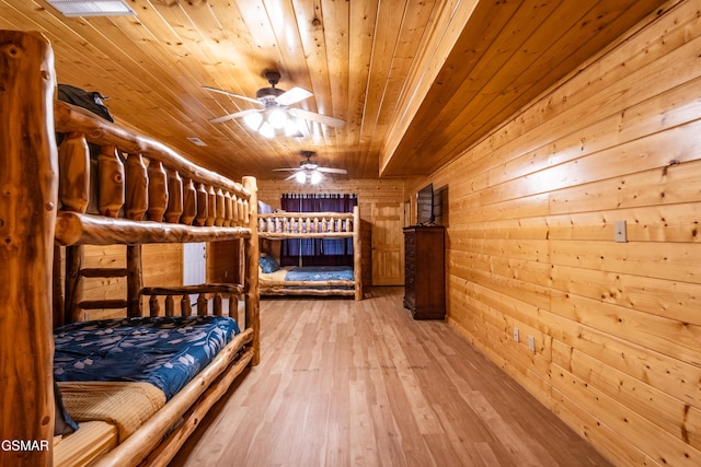 2031 Oakmont Dr, Sevierville, TN 37876 - bedroom with wooden ceiling, light wood finished floors, and wooden walls