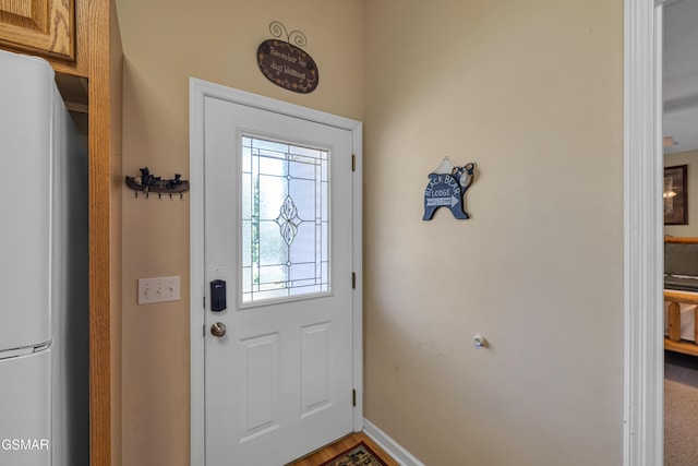 entryway with baseboards