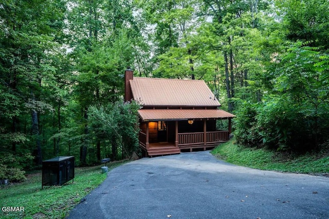 view of log-style house