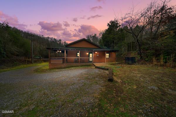 view of front of home featuring covered porch