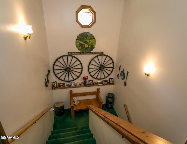 3188 Wears Dr, Sevierville, TN 37862 - staircase featuring carpet floors