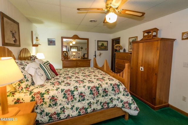3188 Wears Dr, Sevierville, TN 37862 - carpeted bedroom featuring visible vents and a ceiling fan