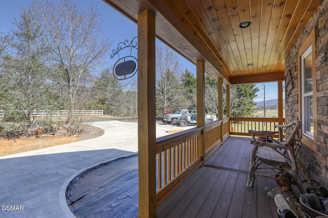 wooden deck with a porch