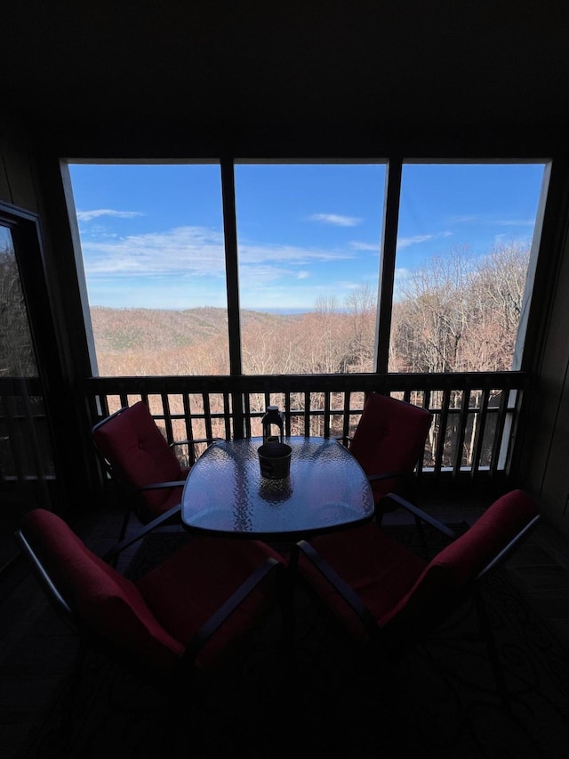 view of sunroom