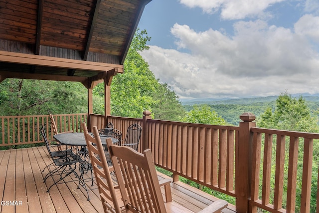 1910 E Mountain View Way, Sevierville, TN 37876 - wooden deck featuring outdoor dining space