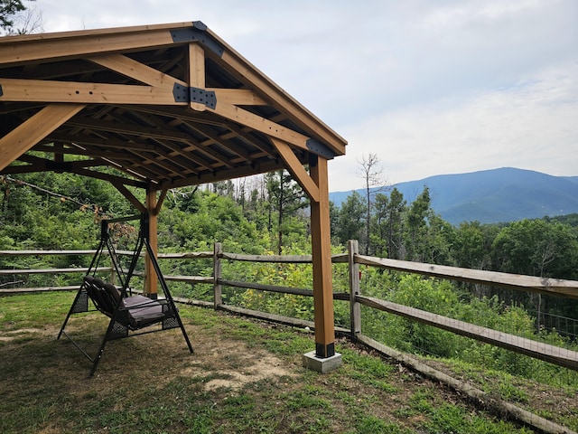 exterior space with a mountain view